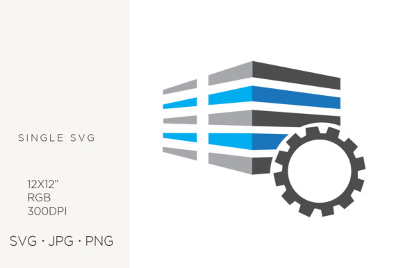 Building and Gears, Cogs Svg Graphics