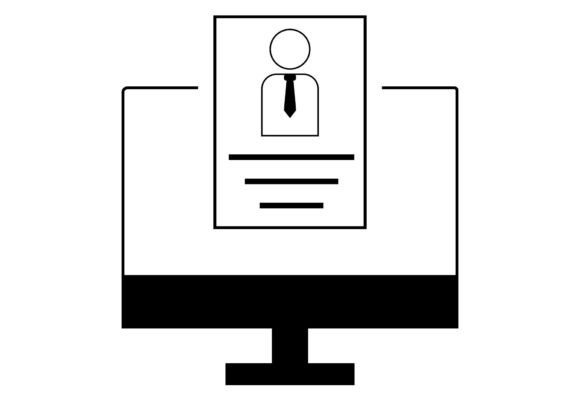 Business Profile Outline Icon Graphics and Icons