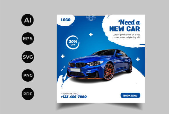 Car Social Media Post: Graphics & Web Templates for Real Publishing