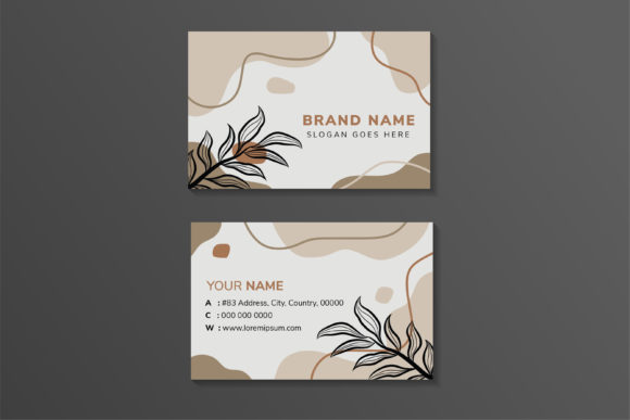 Floral Liquid Brown Business Card: Graphics & Print Templates