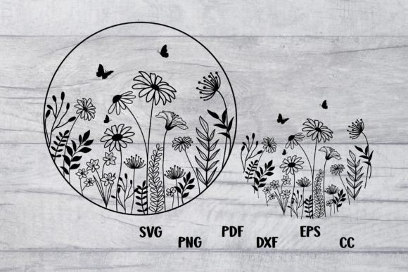 Flower Svg, Wildflower Svg: Graphics for Print Templates
