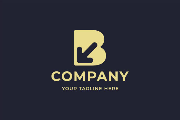 Initial Letter B with Arrow Icon Logo: Graphics & Logos