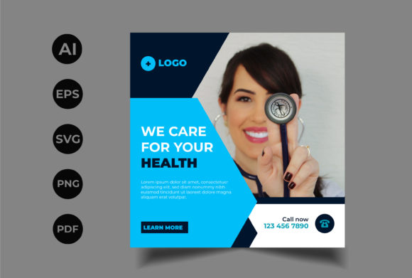 Medical Social Media Post: Graphics and Web Templates