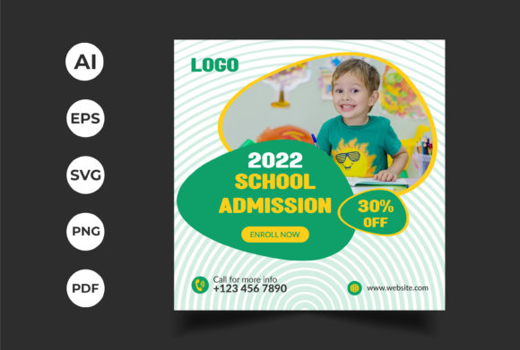 School Social Media Post: Graphics & Web Templates