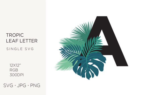 Tropic Leaves, Palm Leaf Letter A