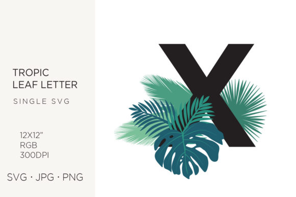 Tropic Leaves, Palm Leaf Letter X